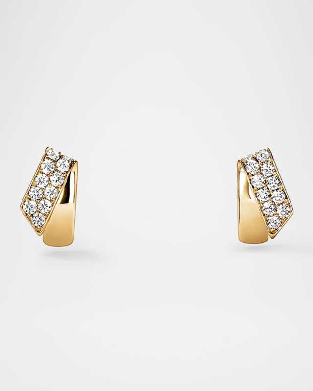 18K Yellow Gold Inside Out Diamond Flip Earrings